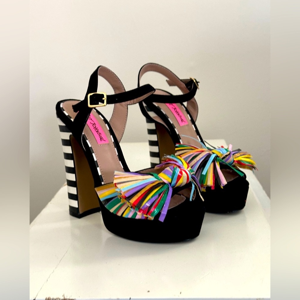 Betsey Johnson | Mandy - Colorful Striped Platform Heels Women’s 5.5